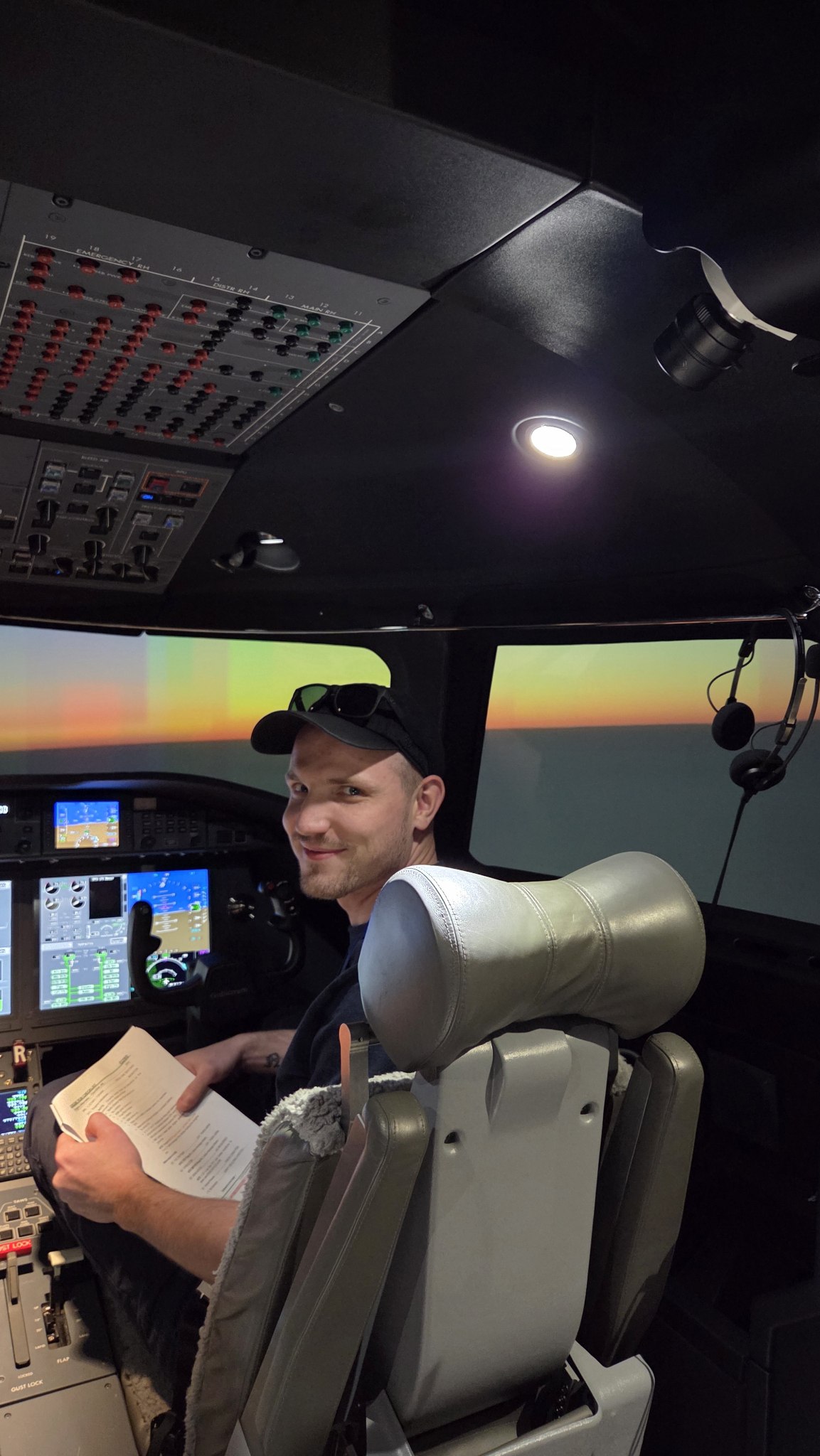 Egor Akimov in the cockpit